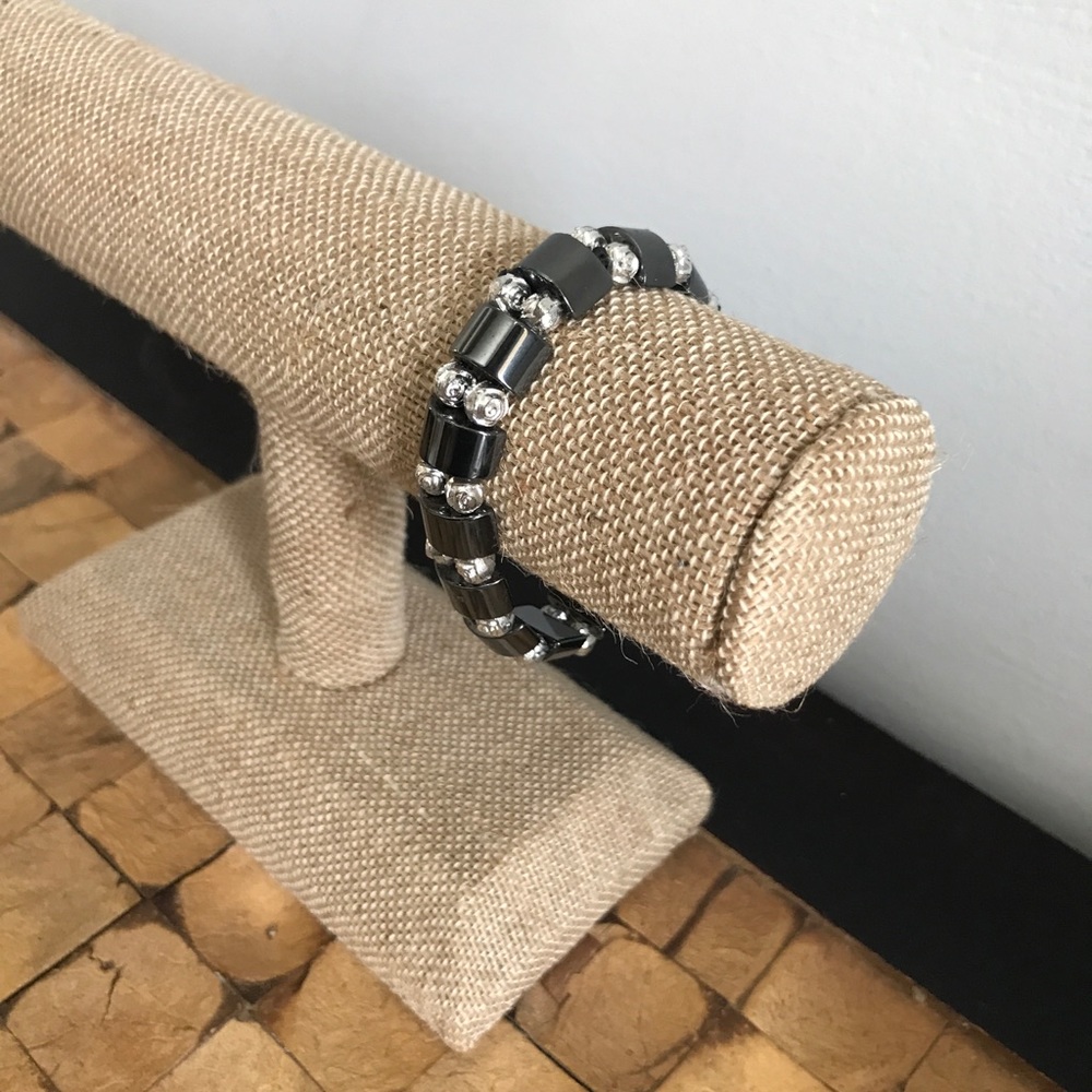 Natural hematite stone bracelet.